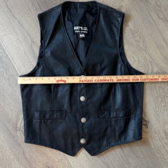 Black Leather Vest for Men - Picture 6 of 7